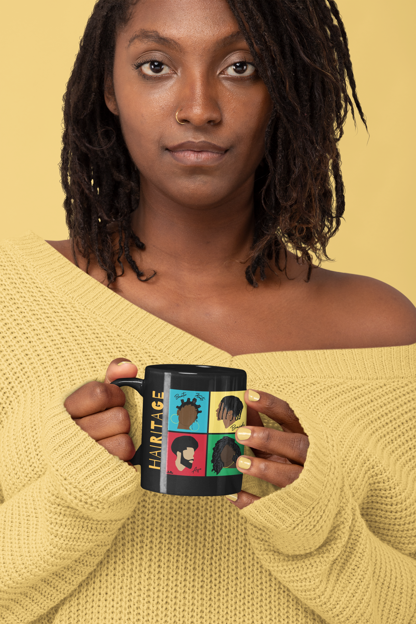 Hairitage Black Glossy Mug