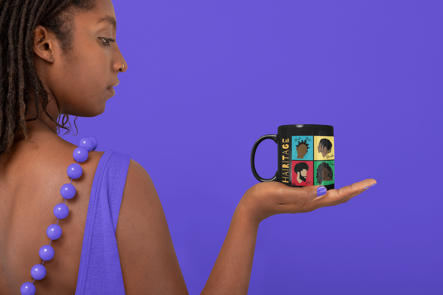 Hairitage Black Glossy Mug